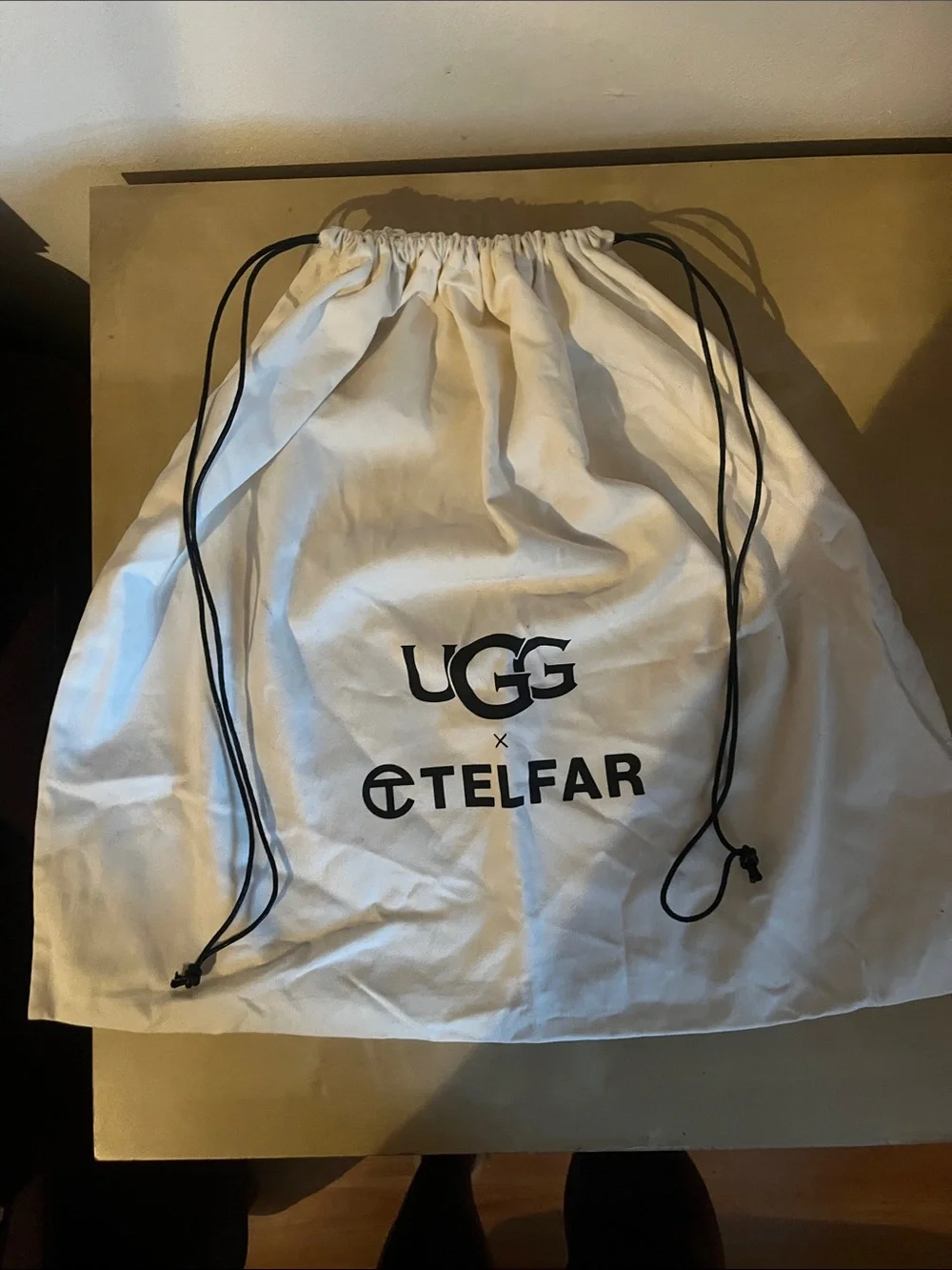 UGG x Telfar White Logo Drawstring Dust Bag